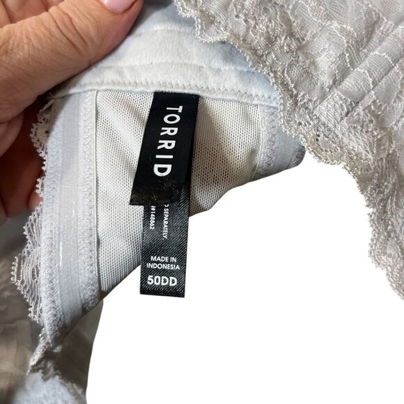 Torrid 50DD Bombshell Everyday Strapless Lined Bra With Lace & Removable Multi-W - Picture 7 of 7